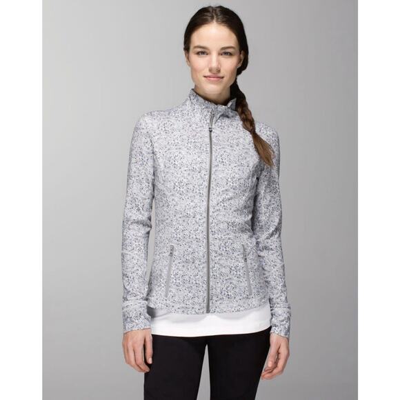 Lululemon Forme Jacket Luon Grey Taupe Speckled Animal Print W4B79S Size 6 / S - Picture 3 of 15